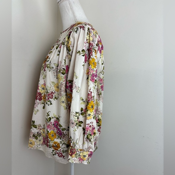 Johnny Was Isabella Cotton Blouse In Multicolor Floral Size Large - Picture 7 of 11